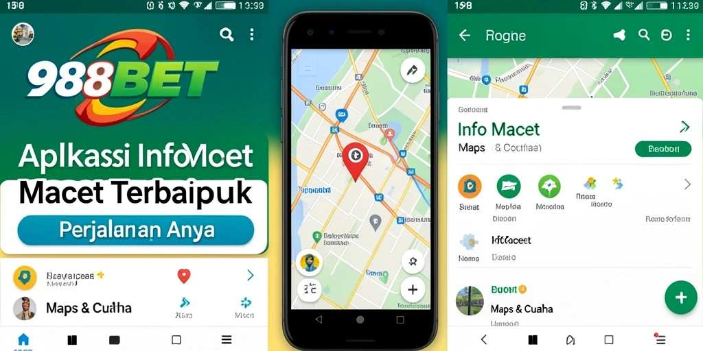 Antarmuka aplikasi 988BET menampilkan informasi lalu lintas terkini.