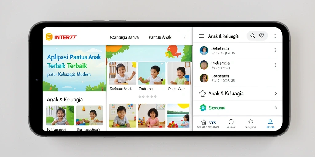 Tampilan antarmuka user-friendly INTER77 untuk pemantauan anak.