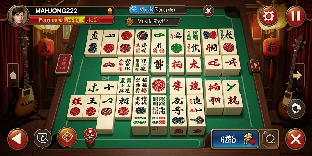 Tampilan antarmuka <strong>MAHJONG222</strong> yang menarik saat bermain Musik Rhythm.