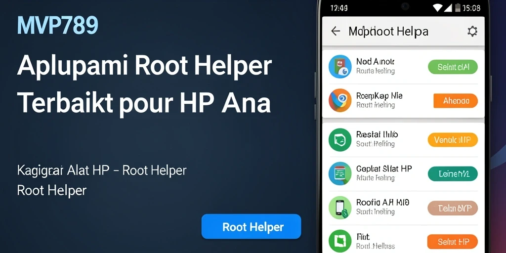 Antarmuka utama aplikasi MVP789 dengan fitur Root Helper yang mudah digunakan.