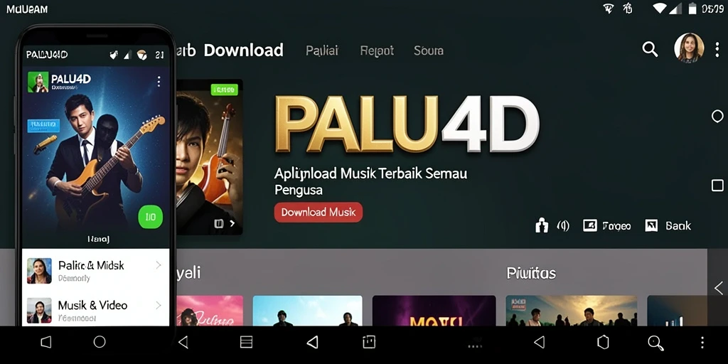 Tampilan antarmuka aplikasi PALU4D untuk pengunduhan musik.
