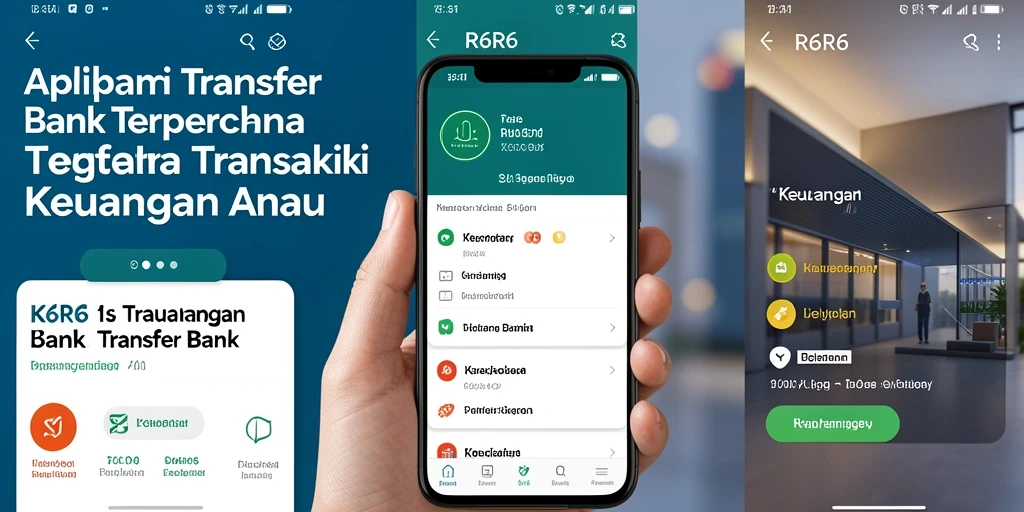 Antarmuka aplikasi R6R6 untuk transaksi bank yang sederhana dan efektif.