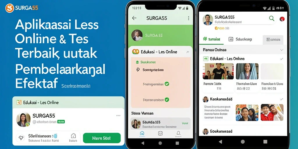 Antarmuka SURGA55 yang menarik untuk pengalaman belajar Les Online