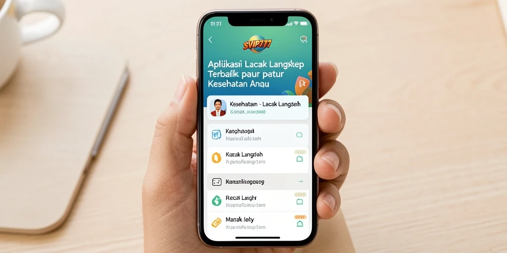 Antarmuka aplikasi SVIP777 yang menampilkan fitur Lacak Langkah.